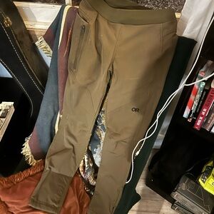 Outdoor Research Women's Methow Fleece Lined Softshell Pants Size XS Army Green